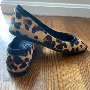 Cole Haan Women's Grand Ambition Leopard-Print Calf Hair Flats Size 8